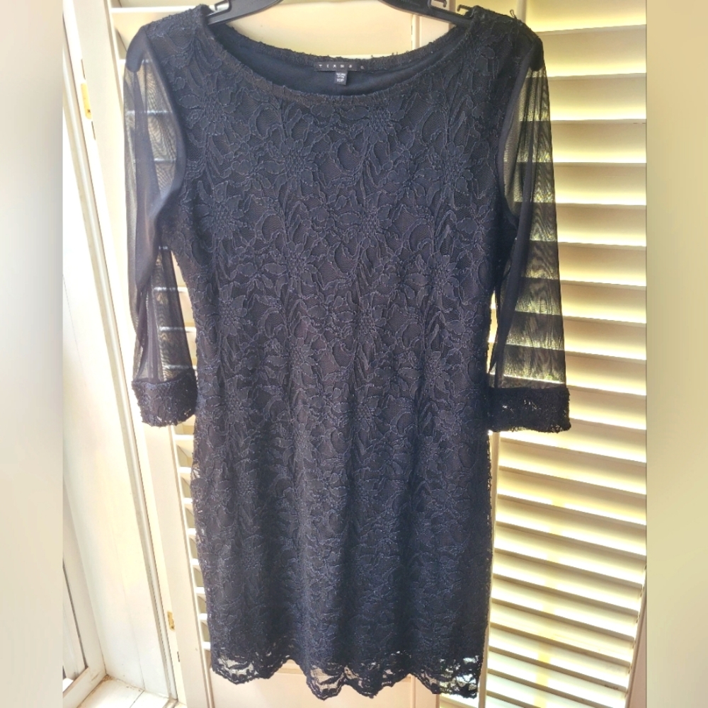 EUC Tiana B. Black Lace Dress Size 10P